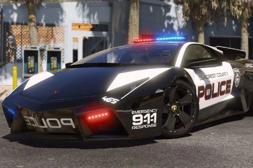 Lamborghini Reventon | Hot Pursuit Police | AUTOVISTA [Add-On / Replace | Wipers | Template | Wings + Spoiler]